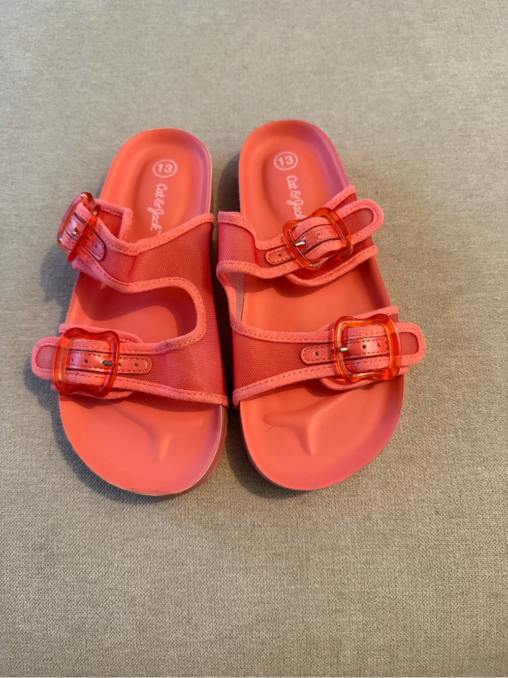 Cat & Jack Coral Double-Buckle Slide Sandals for Kids